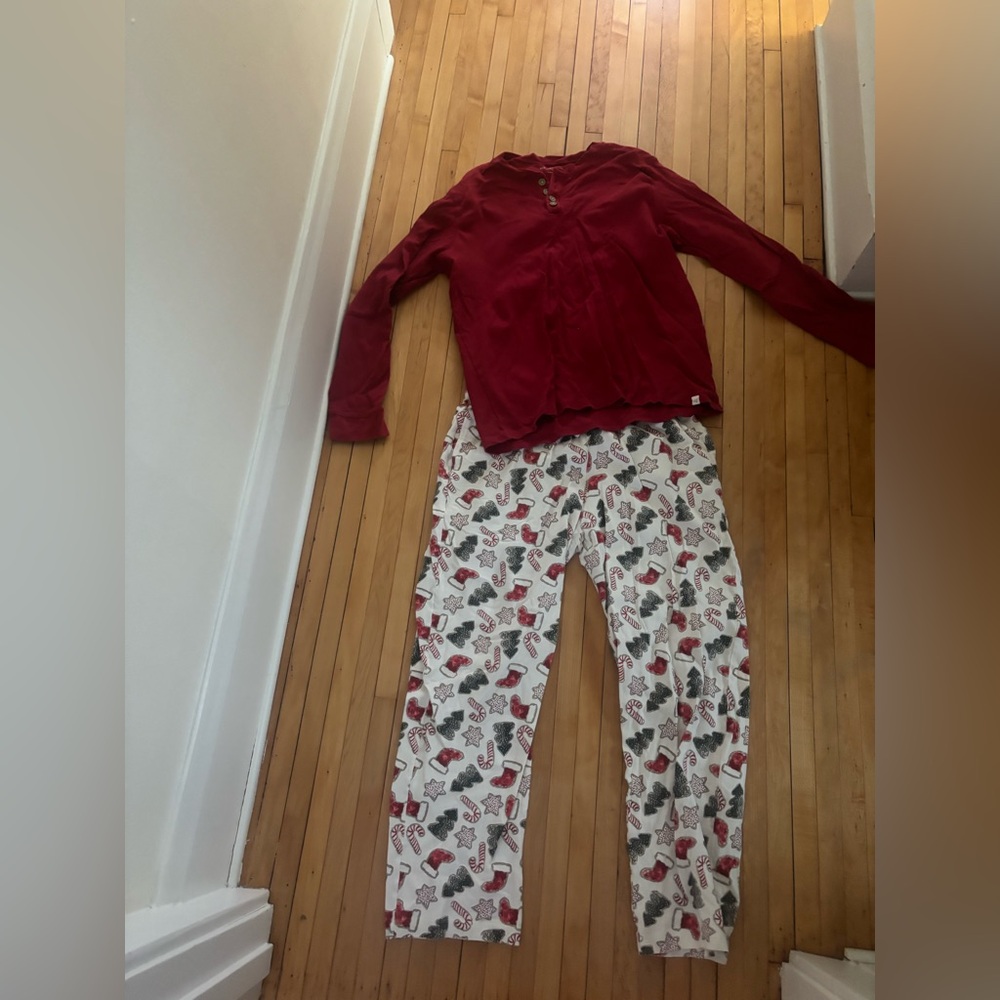Men’s L Burt’s bees Christmas cookie PJs